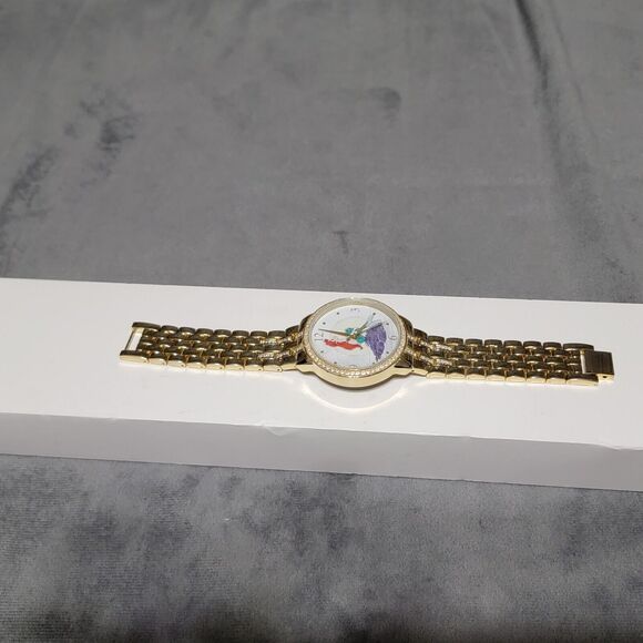 Disney Adult The Little Mermaid Jeweled Bezel Gold-tone Watch - Picture 5 of 10